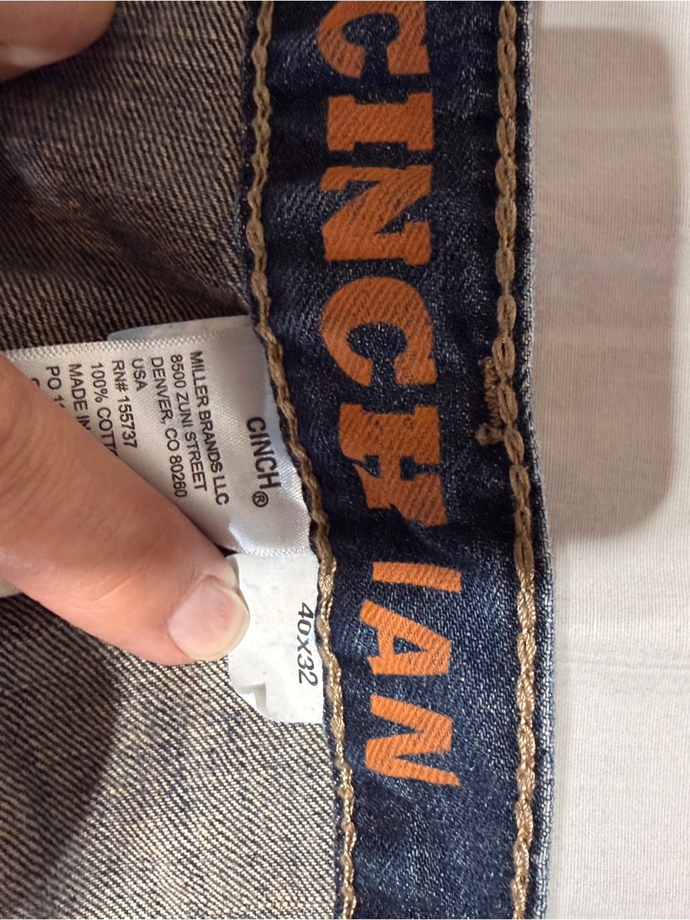 Cinch Men’s Jeans - Dark Indigo with Orange Logo Trim